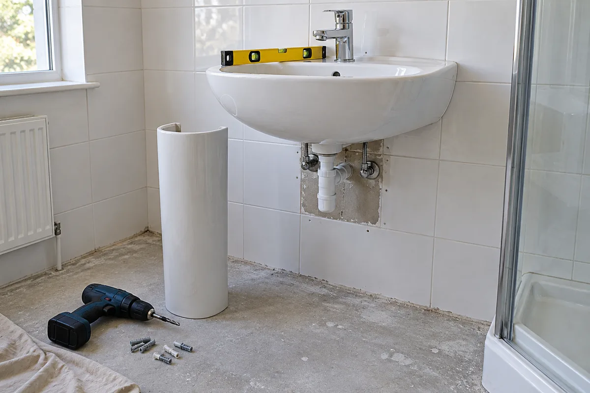 Installer un lavabo sur pied : ce qu'impose la plomberie